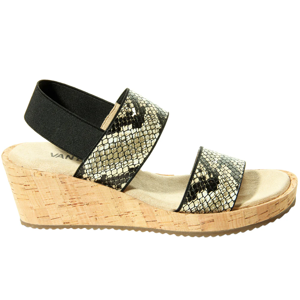 Chila Snake Slingback Wedge Sandals