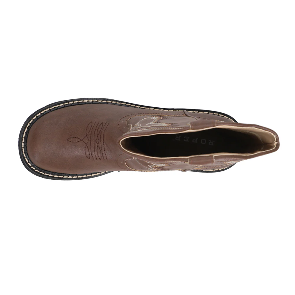 Chunk Rider Embroidery Round Toe Cowboy Boots - Image 4