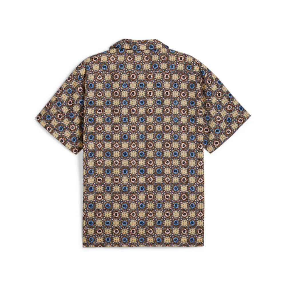 Classics New Prep Woven Graphic Collared Short Sleeve Button Up Shirt - Image 2