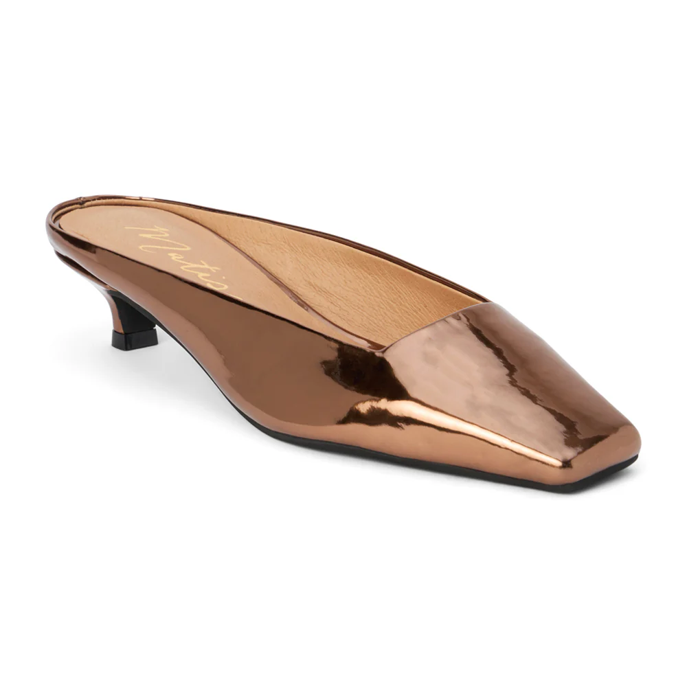 Classy Square Toe Kitten Heel Mules - Image 2