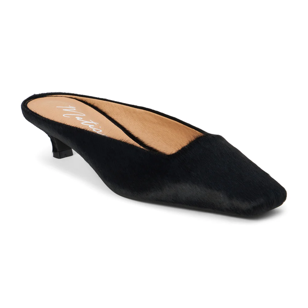 Classy Square Toe Kitten Heel Mules - Image 2