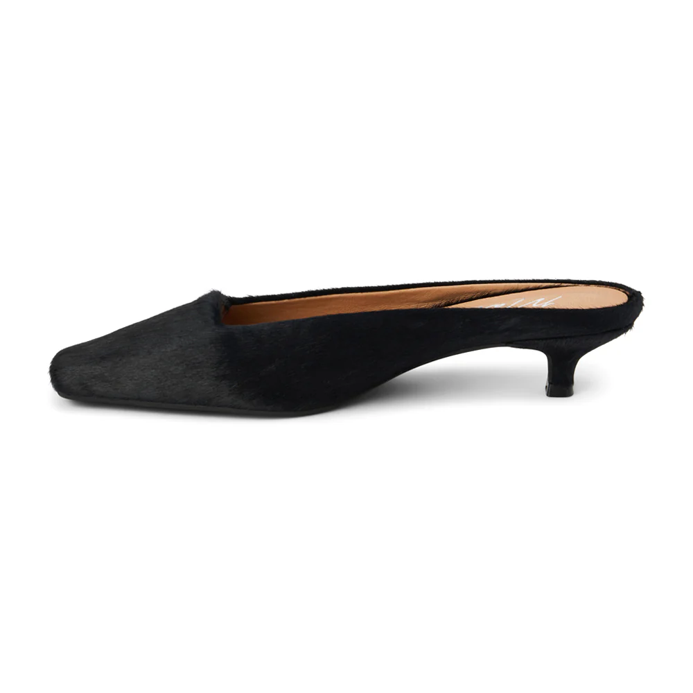 Classy Square Toe Kitten Heel Mules - Image 3