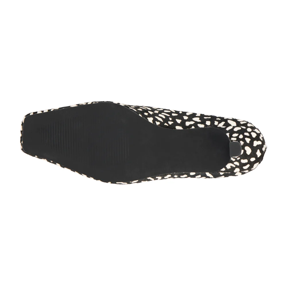 Classy Square Toe Kitten Heel Mules - Image 5