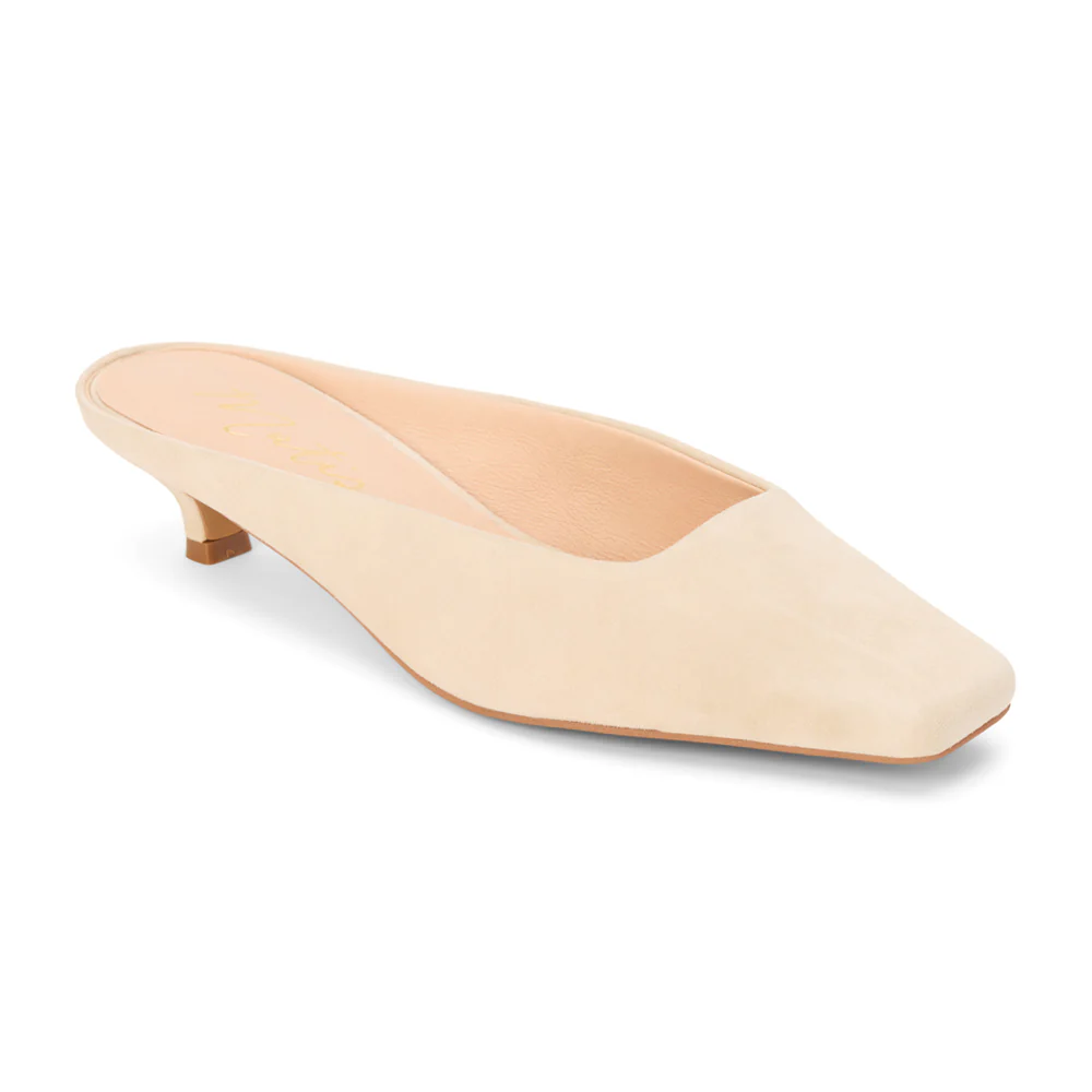 Classy Square Toe Kitten Heel Mules - Image 2