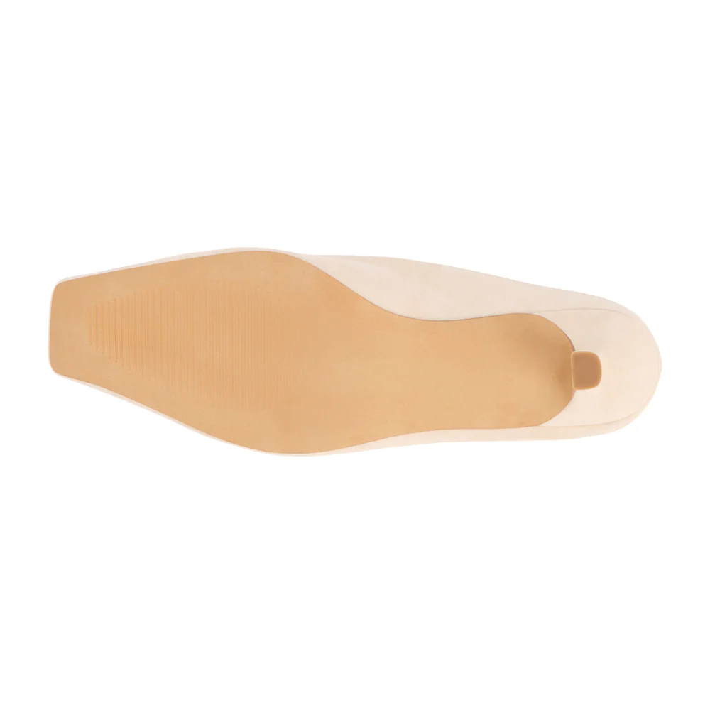 Classy Square Toe Kitten Heel Mules - Image 5