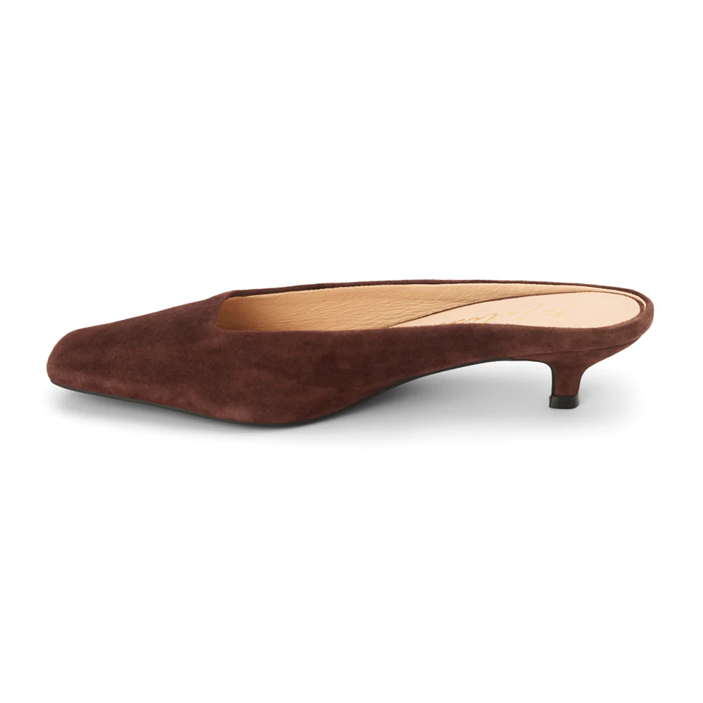 Classy Square Toe Kitten Heel Mules - Image 3