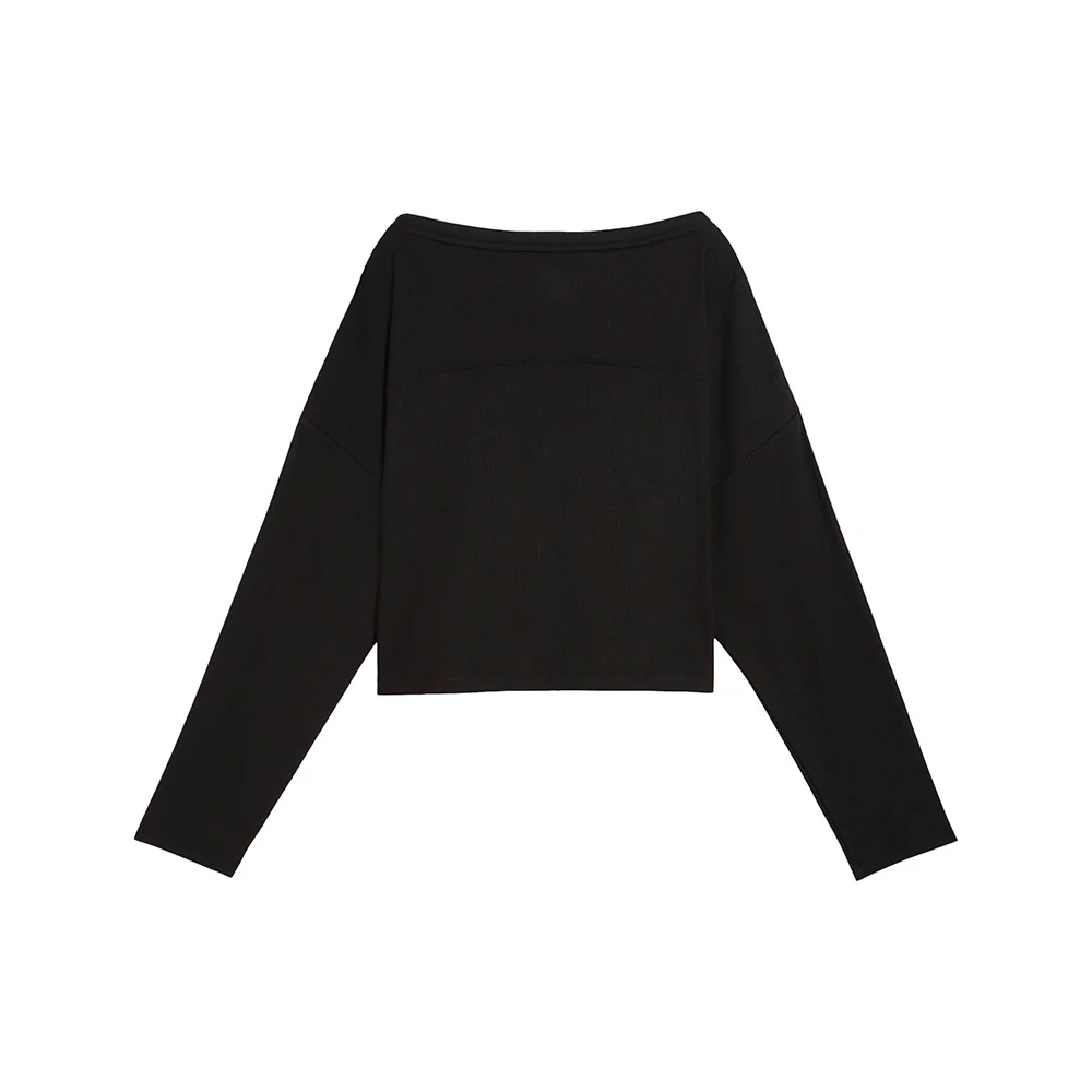 Cloudspun Rib Slouch Crew Neck Long Sleeve Athletic T-Shirt - Image 2