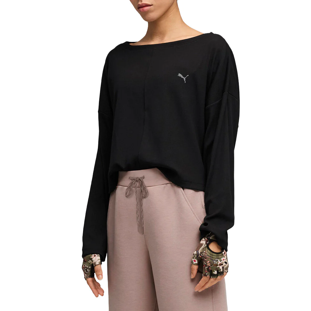 Cloudspun Rib Slouch Crew Neck Long Sleeve Athletic T-Shirt - Image 5