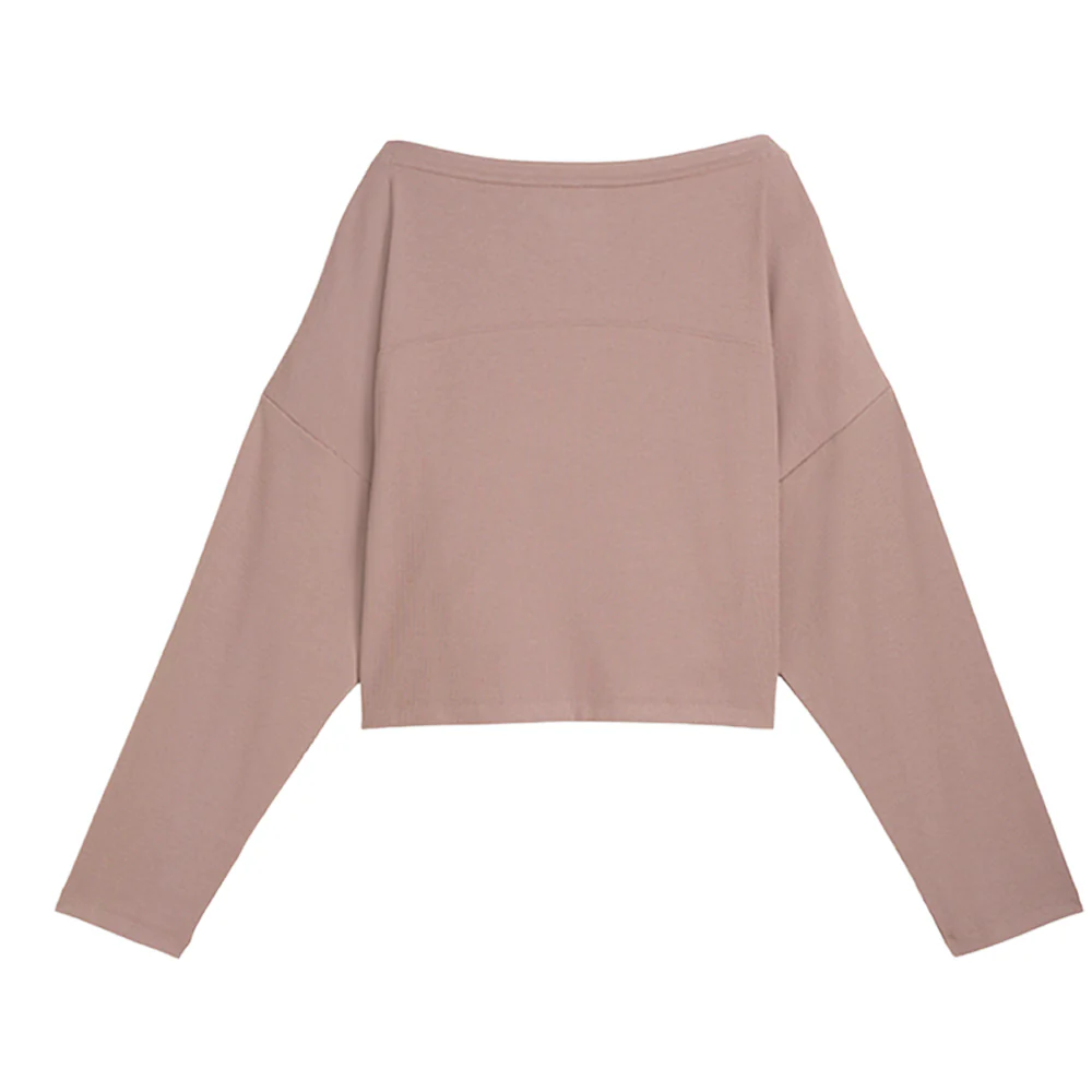 Cloudspun Rib Slouch Crew Neck Long Sleeve Athletic T-Shirt - Image 2