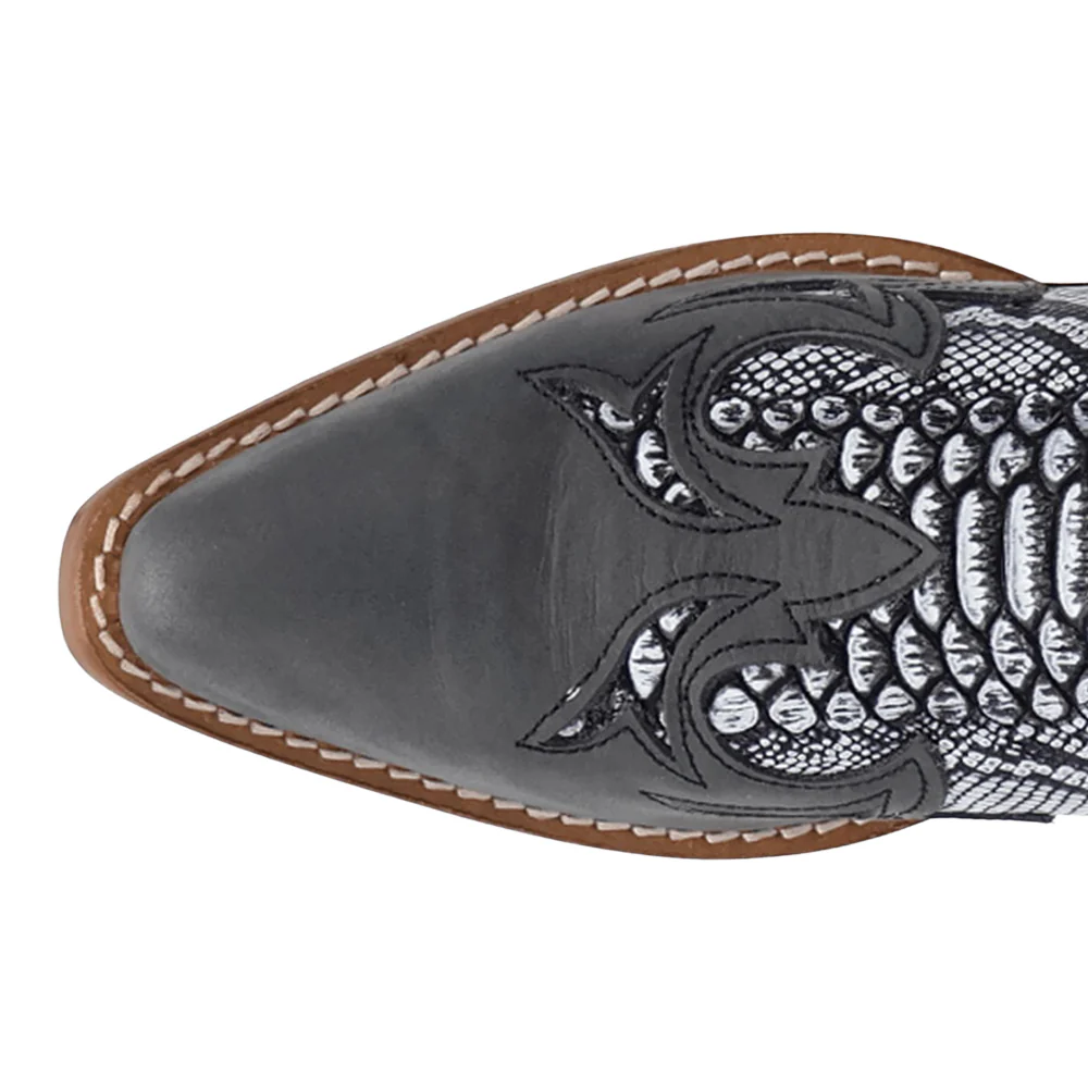 Cobra Kiss Leather Snip Toe Cowboy Booties - Image 4
