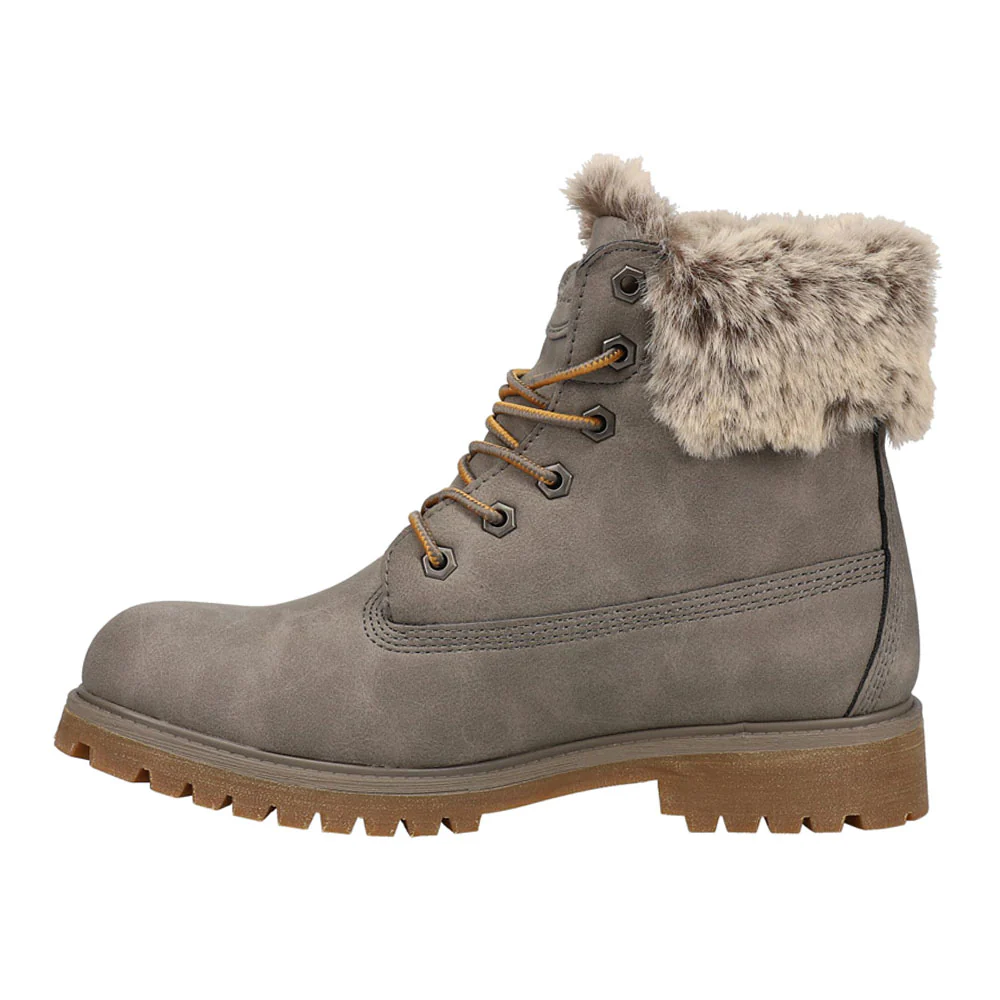 Convoy Faux Fur Round Toe Lace Up Boots - Image 3