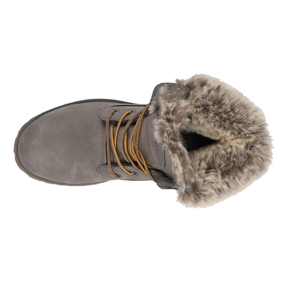 Convoy Faux Fur Round Toe Lace Up Boots - Image 4