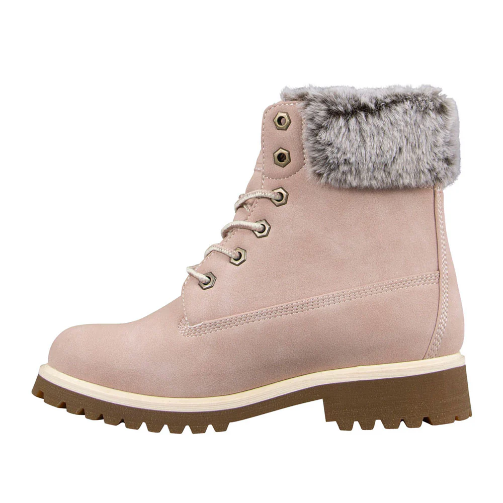 Convoy Faux Fur Round Toe Lace Up Boots - Image 3