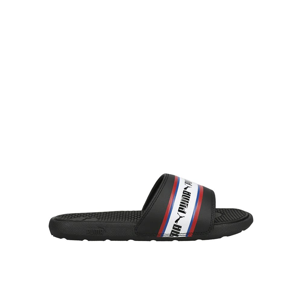 Cool Cat Stripe Repeat Slide Sandals (Big Kid)