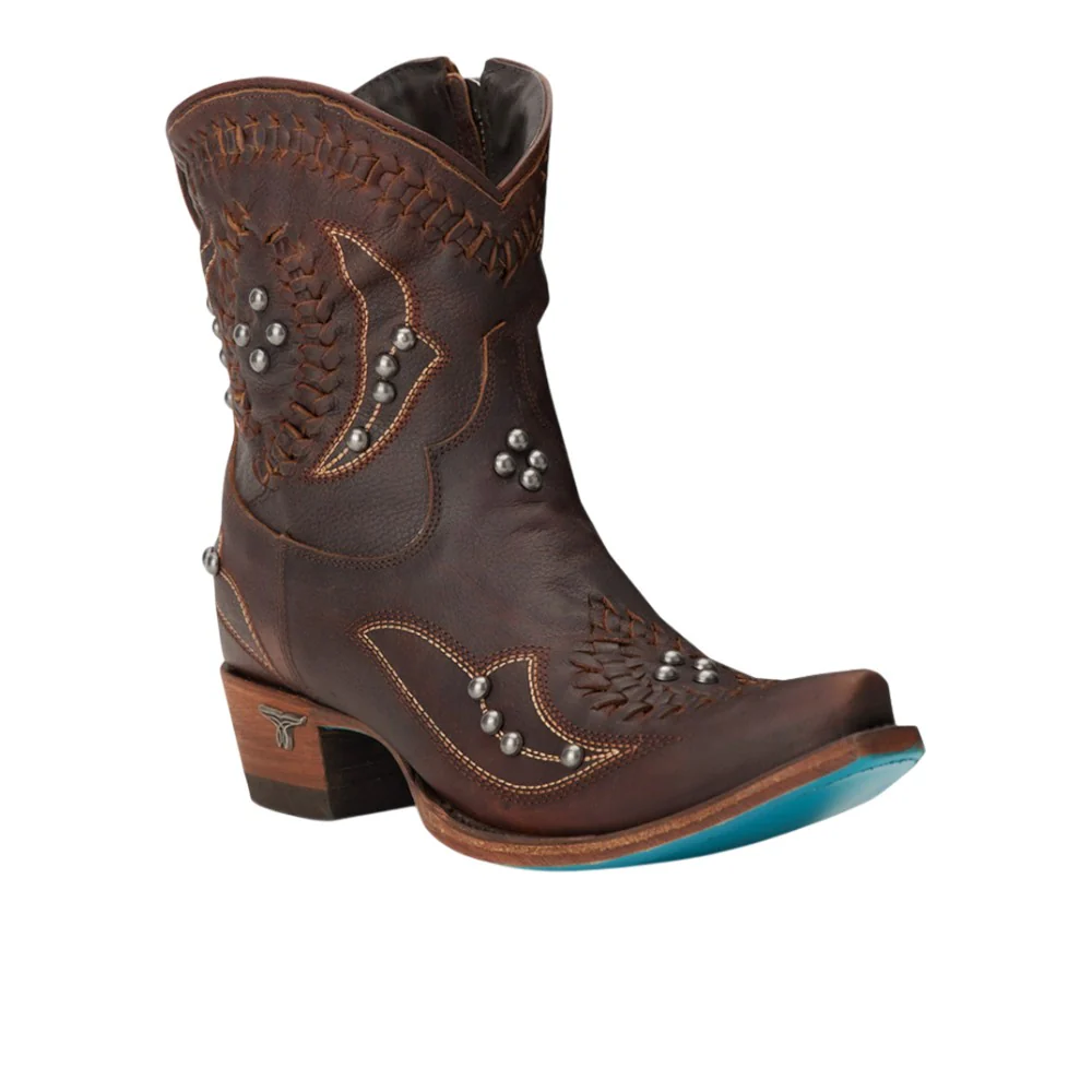 Cossette Embroidered Studded Snip Toe Cowboy Bootie - Image 2