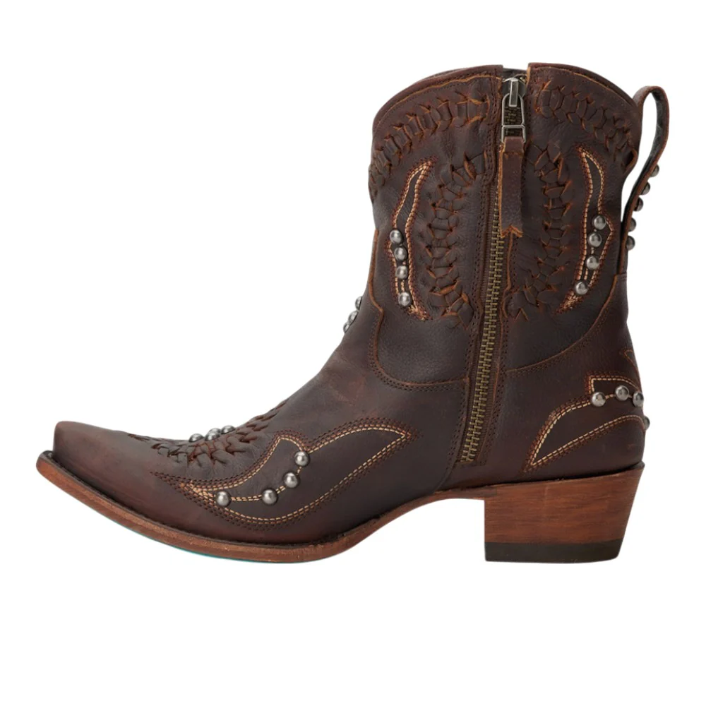 Cossette Embroidered Studded Snip Toe Cowboy Bootie - Image 3