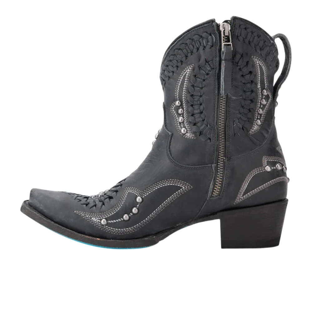 Cossette Embroidered Studded Snip Toe Cowboy Bootie - Image 3
