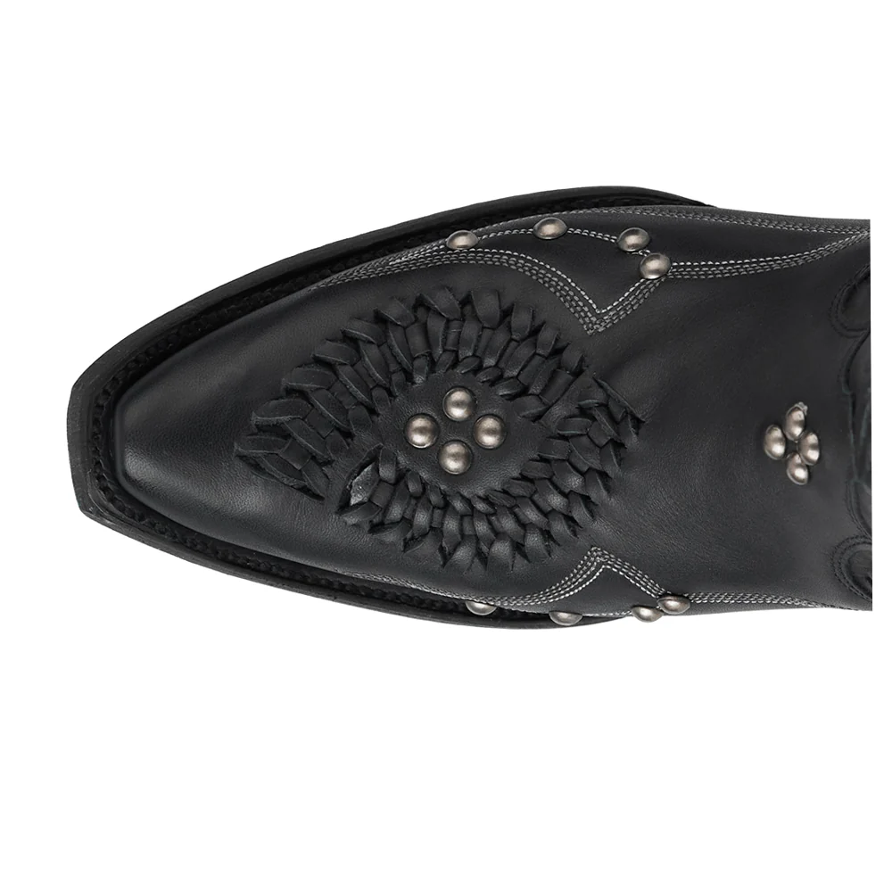 Cossette Embroidered Studded Snip Toe Boot - Image 4