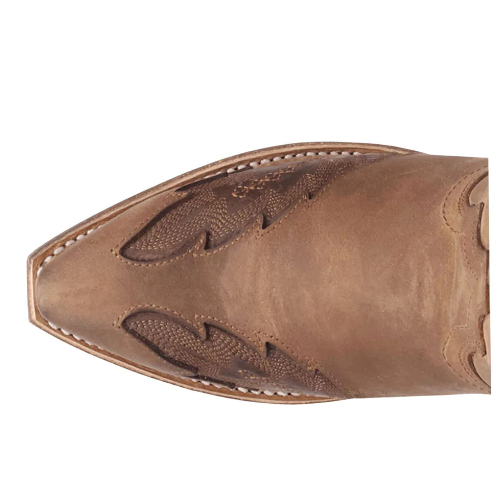 Coyote Creek Studded Overlay Snip Toe Pull On Cowboy Boots - Image 4