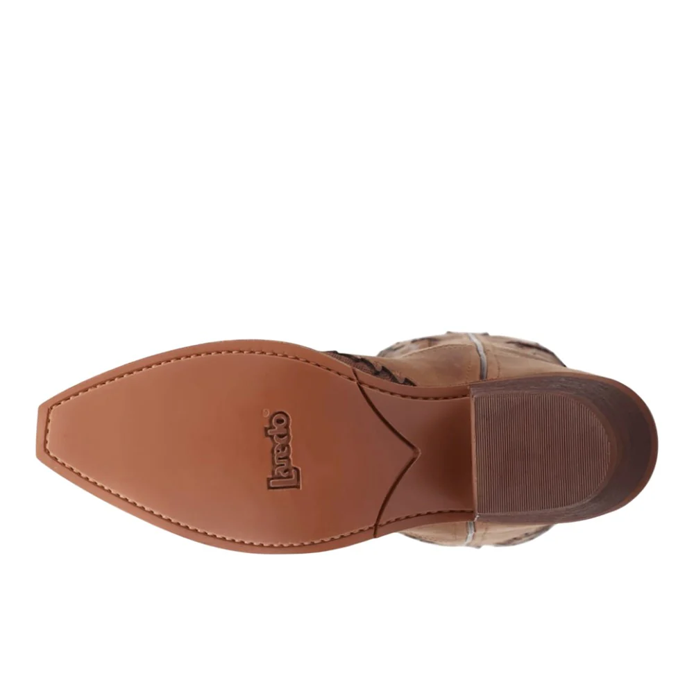 Coyote Creek Studded Overlay Snip Toe Pull On Cowboy Boots - Image 5