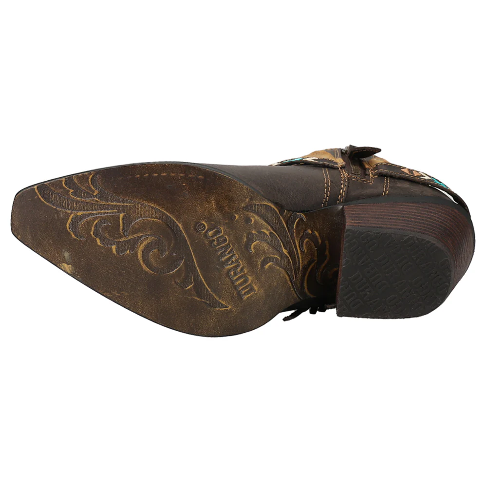 Crush Belted Pull On Square Toe Cowboy Booties - Image 5