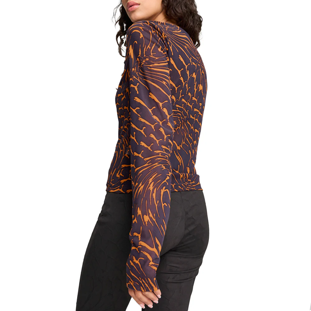 Dare To Graphic Mesh Crew Neck Long Sleeve T-Shirt - Image 2