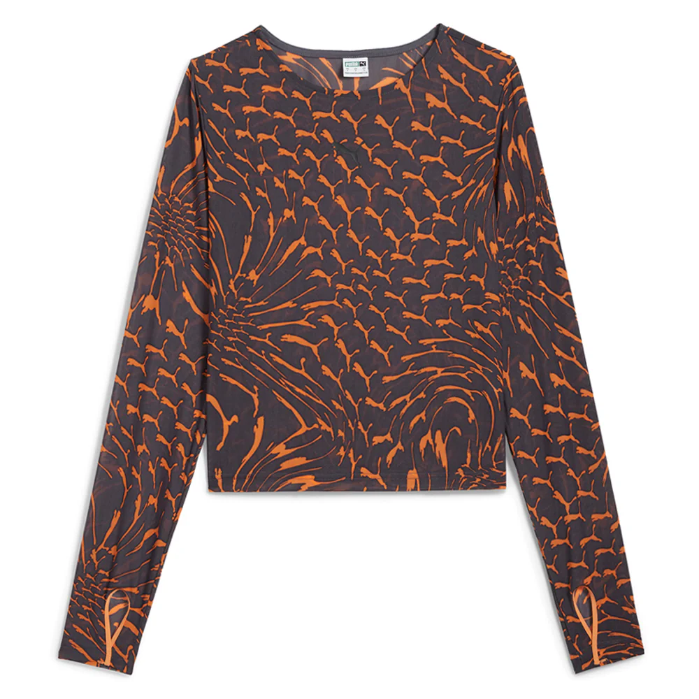 Dare To Graphic Mesh Crew Neck Long Sleeve T-Shirt - Image 3