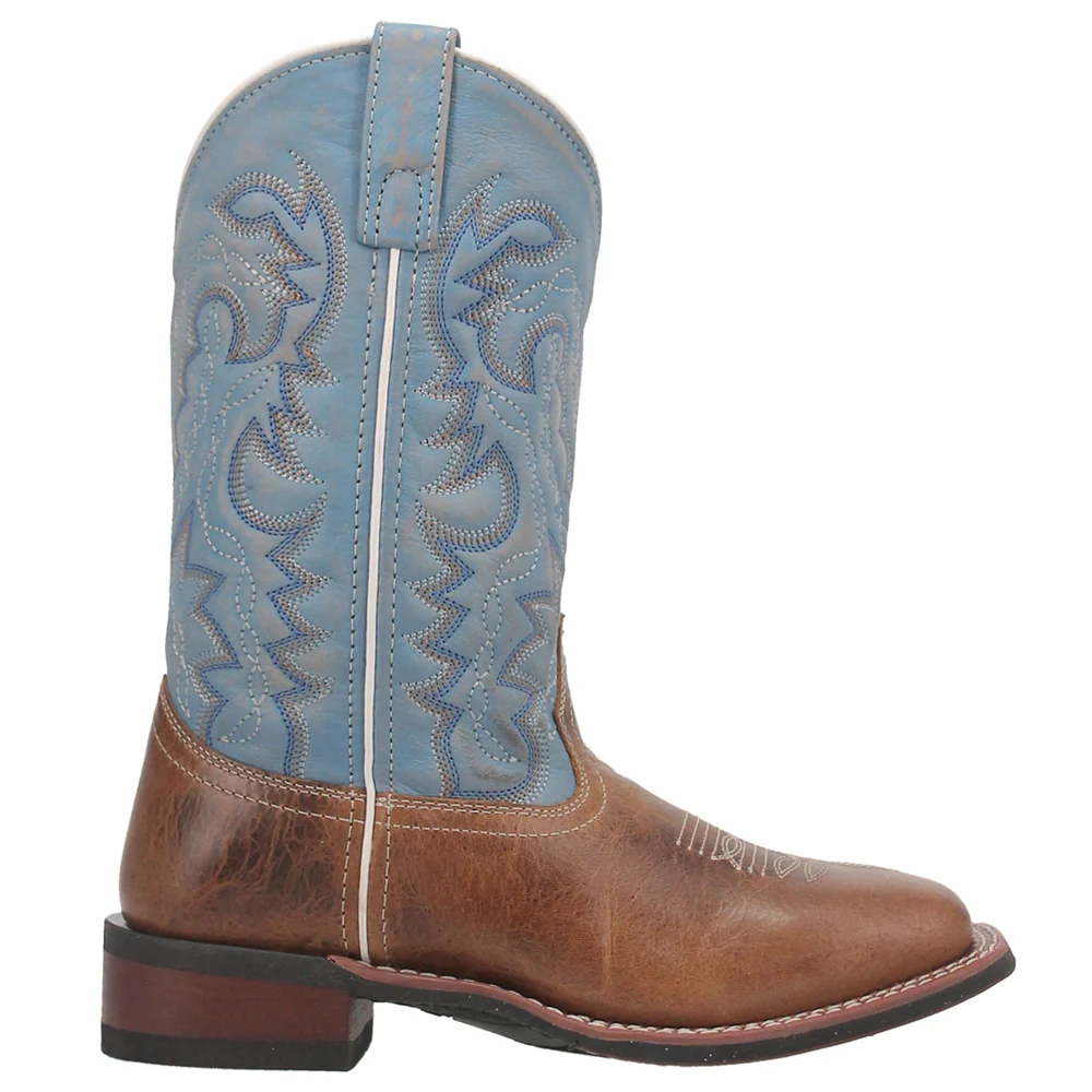 Darla Embroidered Square Toe Pull On Cowboy Boots
