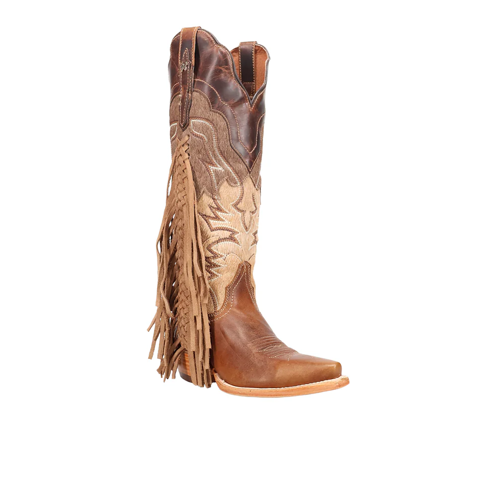 Dayla Braided Fringe Pull On Snip Toe Cowboy Boots - Image 2