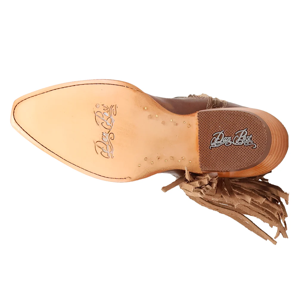 Dayla Braided Fringe Pull On Snip Toe Cowboy Boots - Image 5