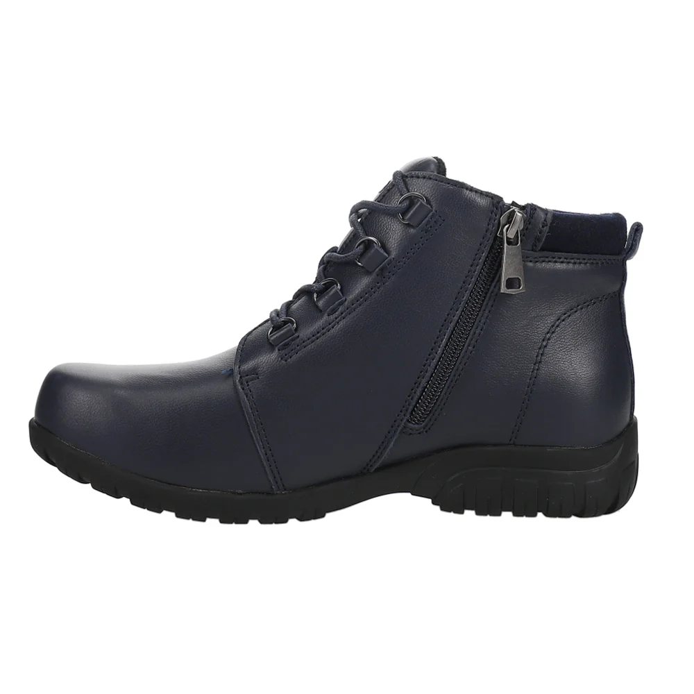 Delaney Round Toe Lace Up Zippered Booties - Image 3
