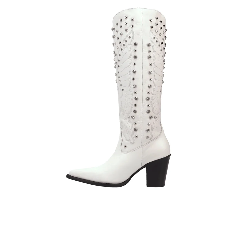 Diamonds Forever Leather Snip Toe Cowboy Boots - Image 3