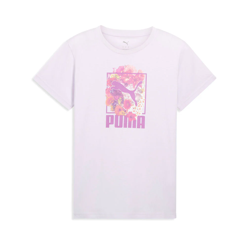 Digi Flower Crew Neck Short Sleeve T-Shirt