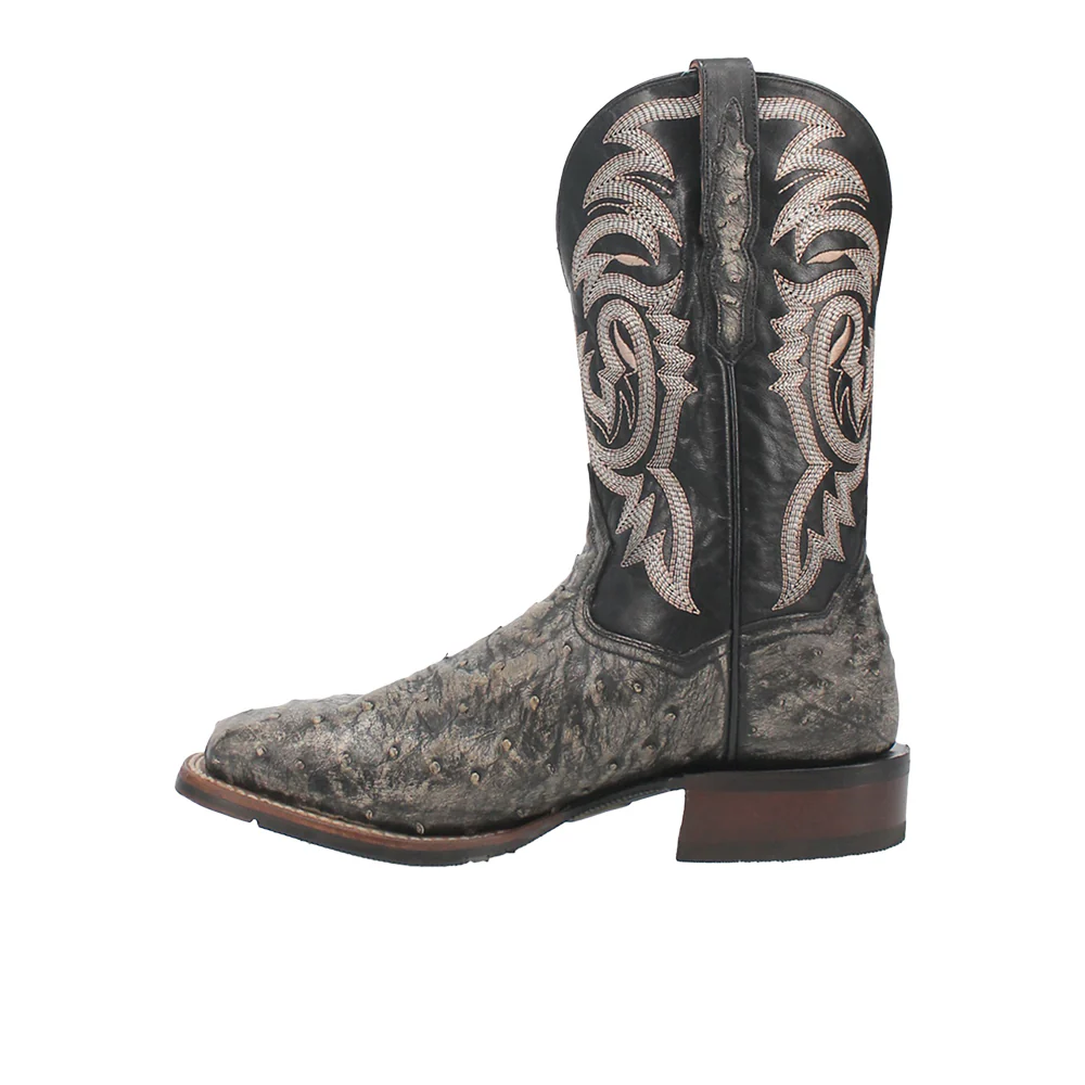 Dillinger Full Quill Ostrich Embroidered Square Toe Pull On Cowboy Boots - Image 3