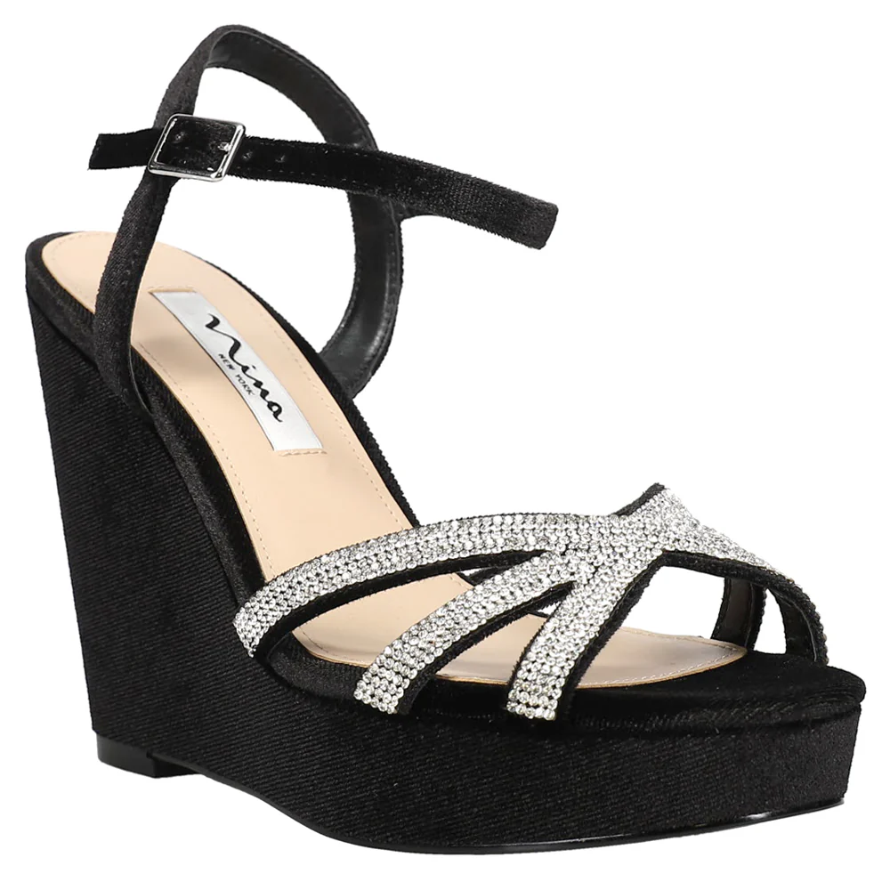 Dion Rhinestone Platform Wedge Sandal - Image 2