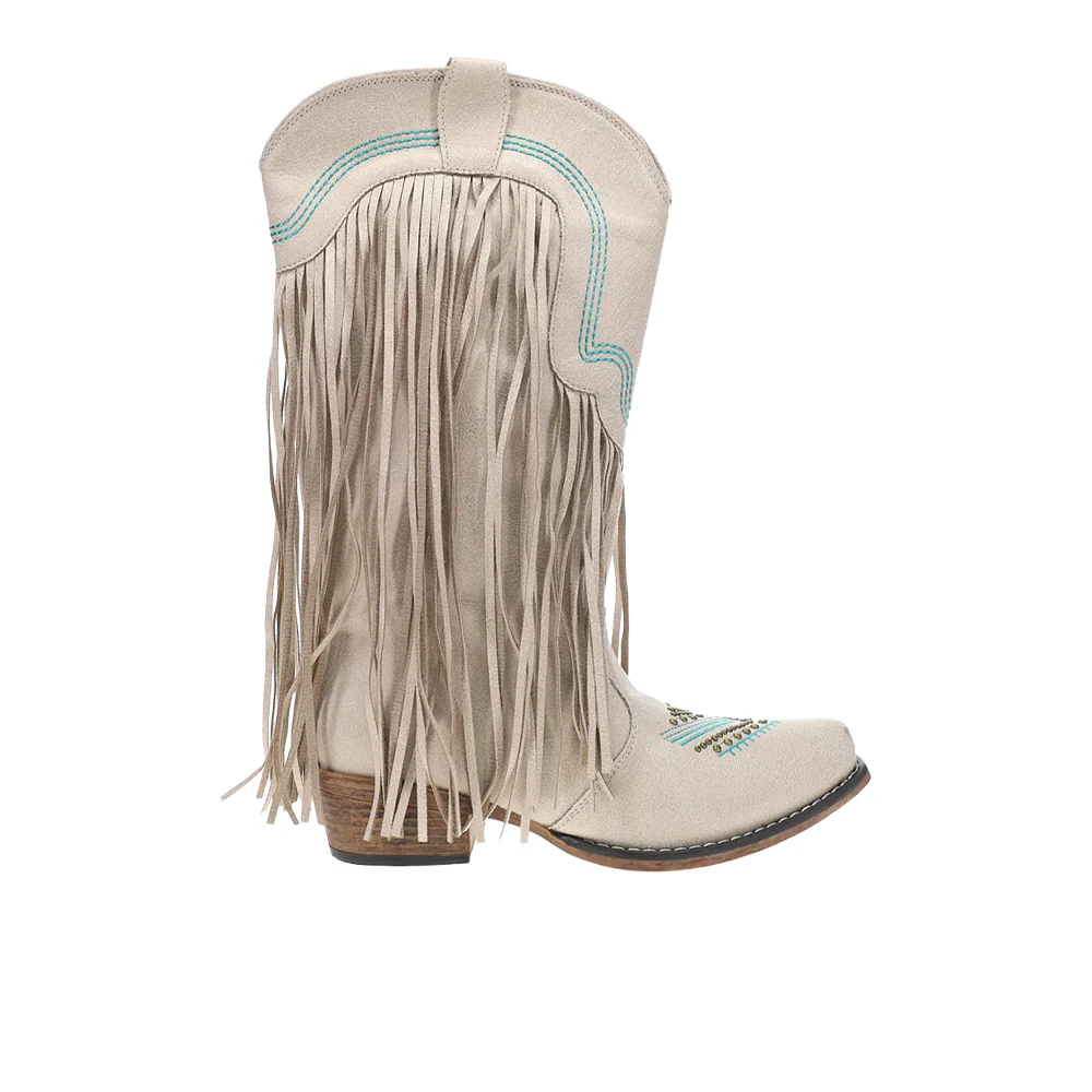 Dolly Fringe Snip Toe Pull On Cowboy Boots