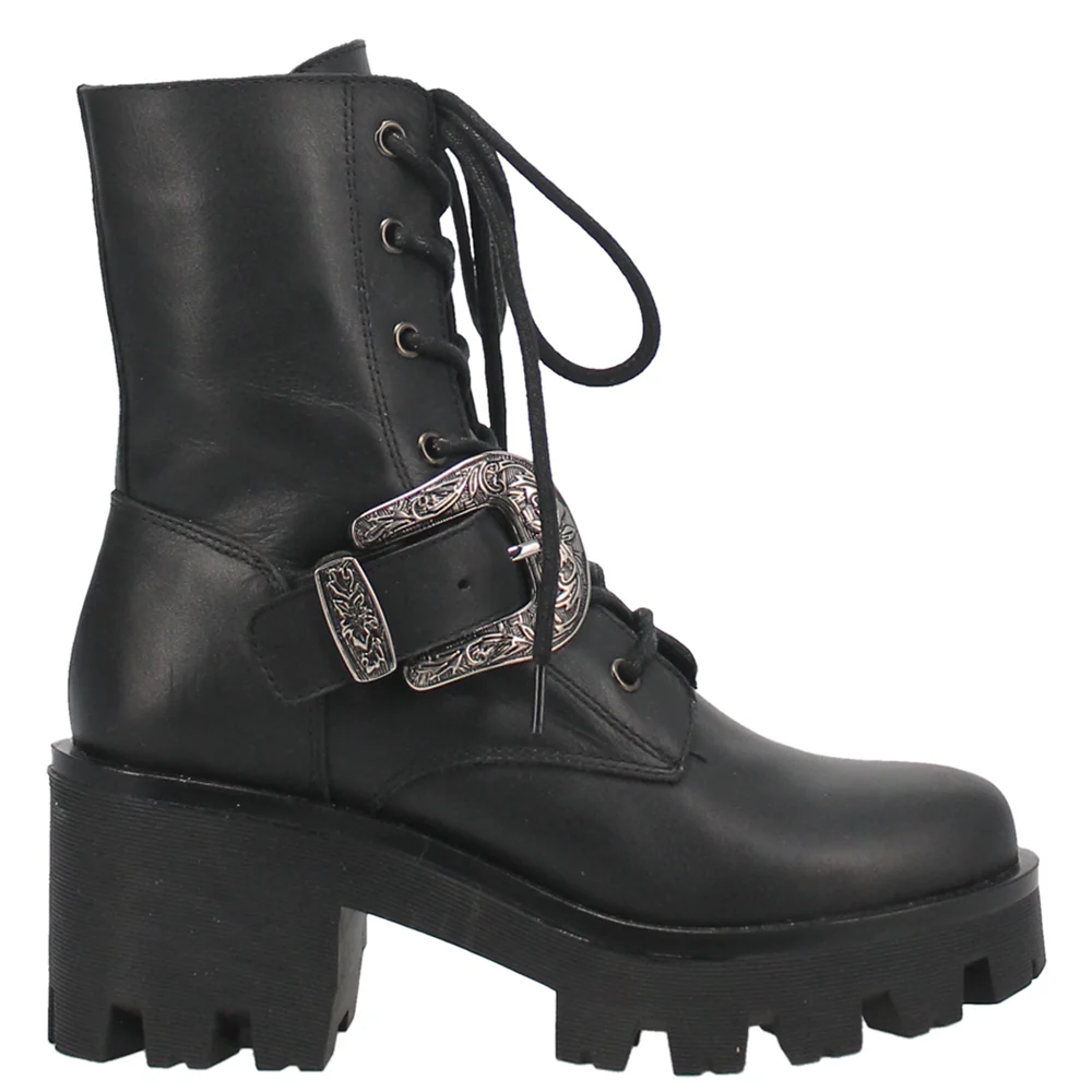 Double Down Platform Lace Up Booties