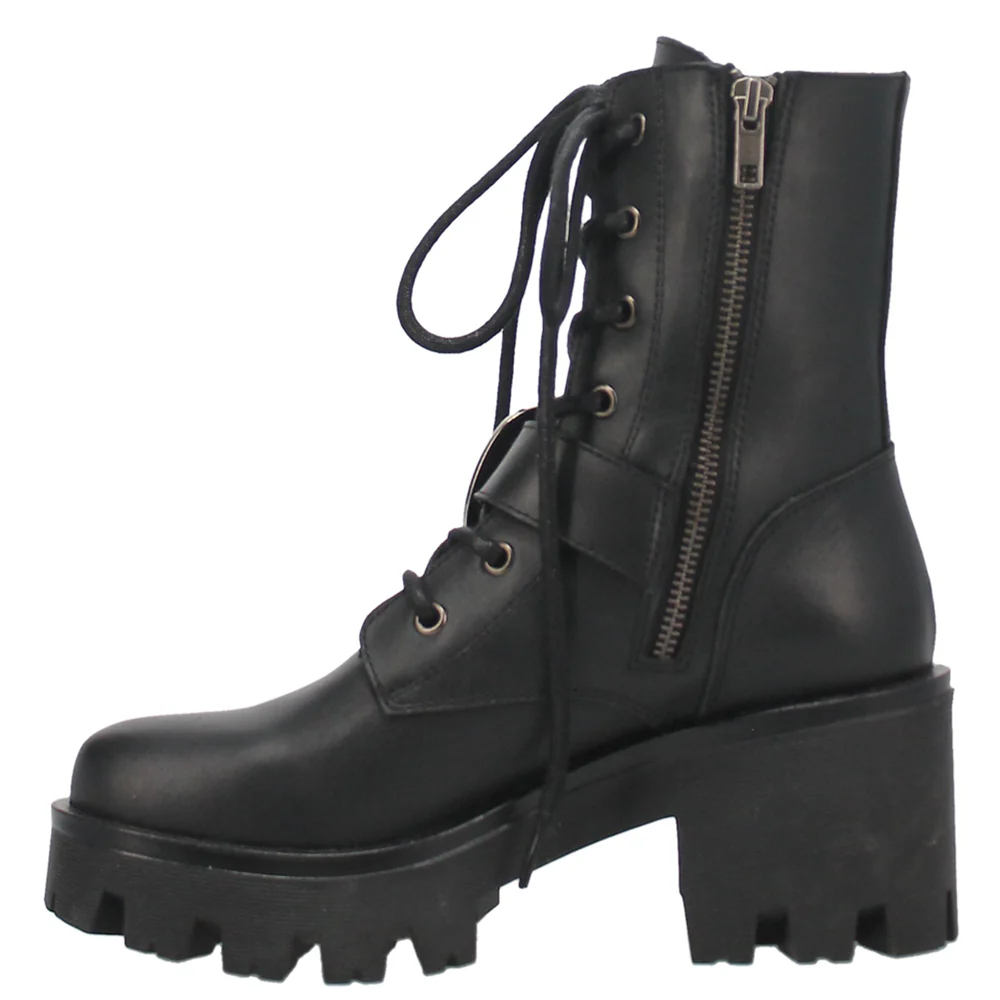Double Down Platform Lace Up Booties - Image 3