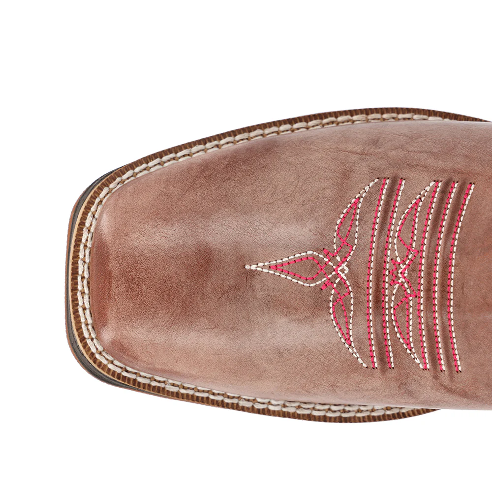 Lady Rebel Ultra-Lite Embroidered Square Toe Pull On Cowboy Boots - Image 4