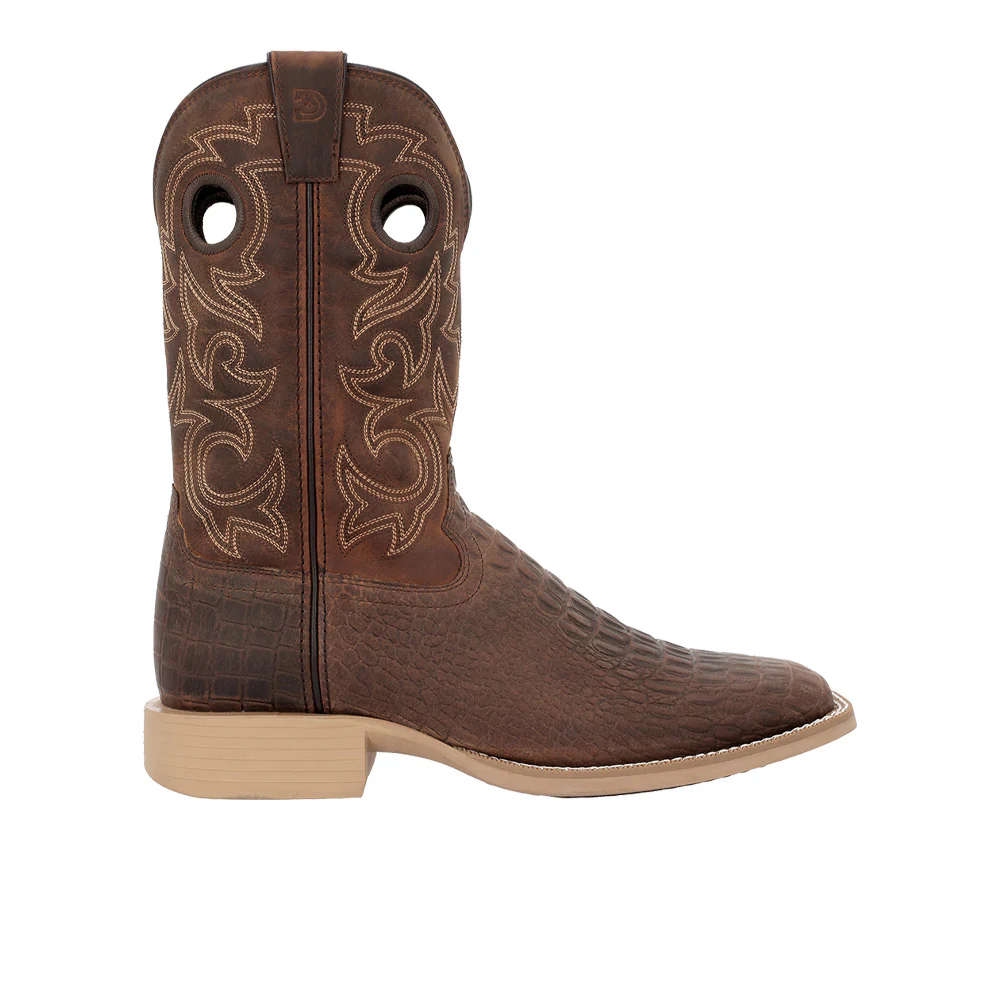 Shyloh Crocodile Square Toe Pull On Cowboy Boots