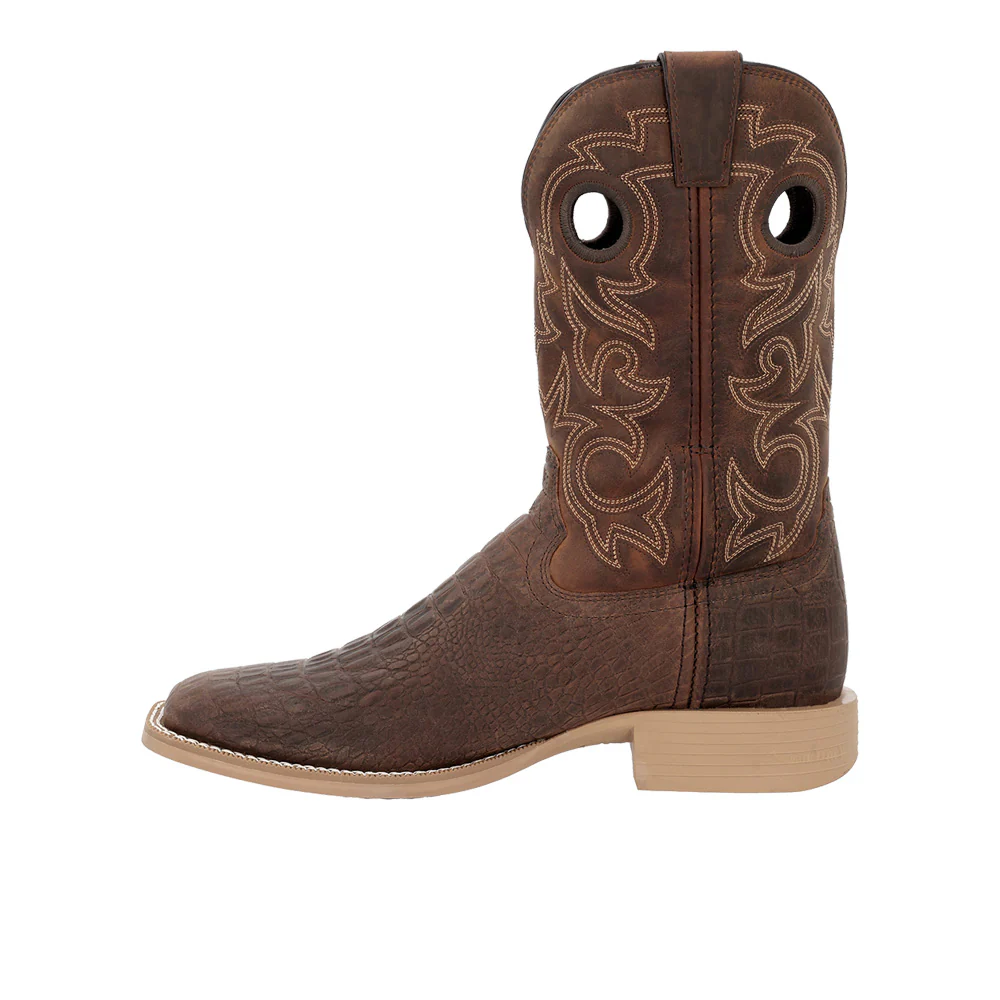 Shyloh Crocodile Square Toe Pull On Cowboy Boots - Image 3