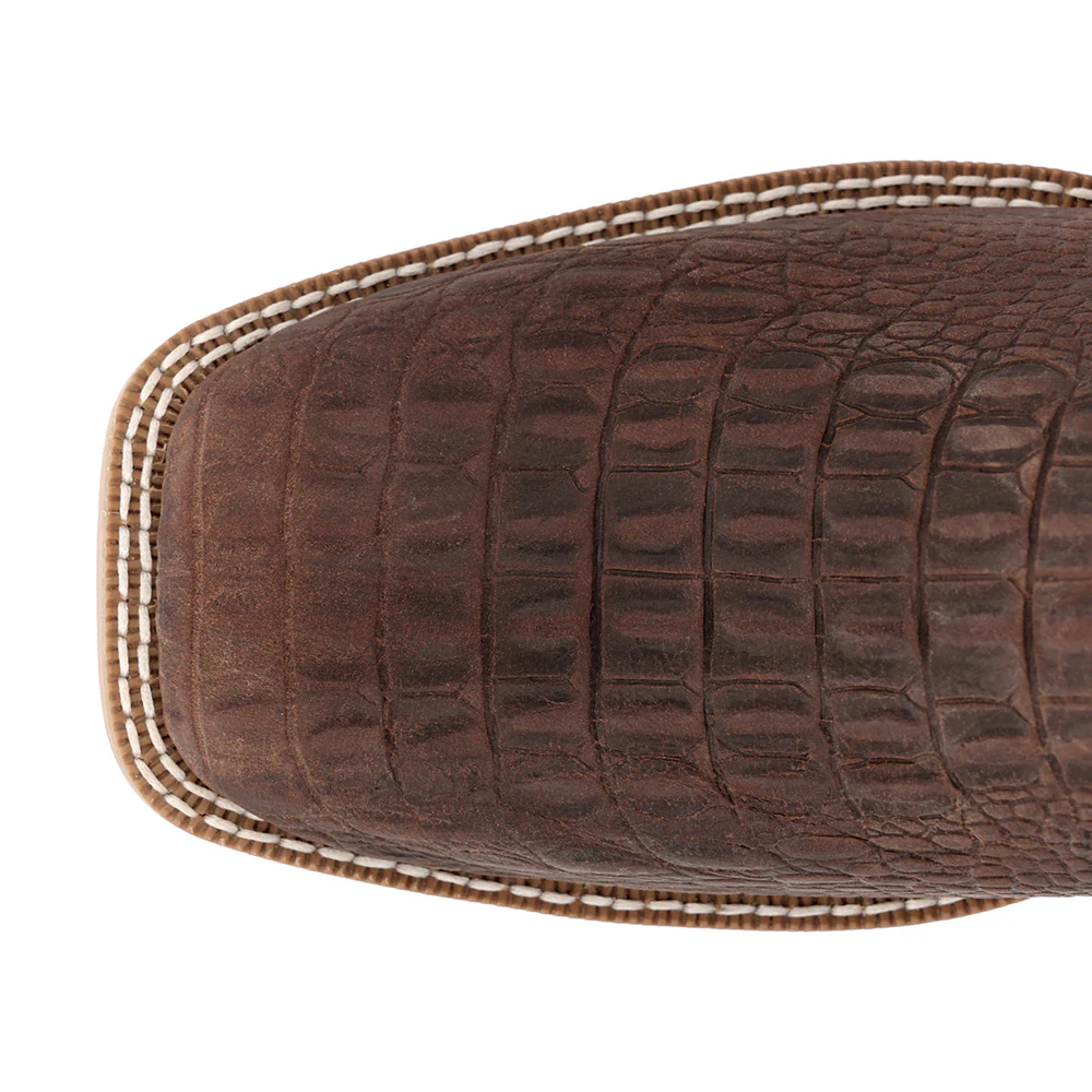 Shyloh Crocodile Square Toe Pull On Cowboy Boots - Image 4