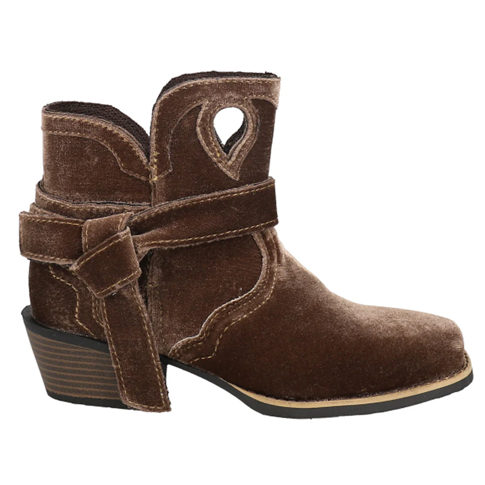Elana Velvet Square Toe Pull On Boots