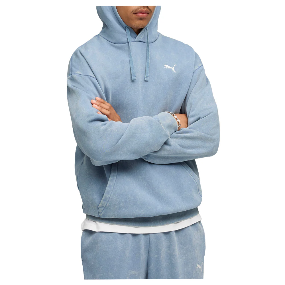 Elevated Essentials Acid Wash Fleece Pullover Hoodie - Image 3