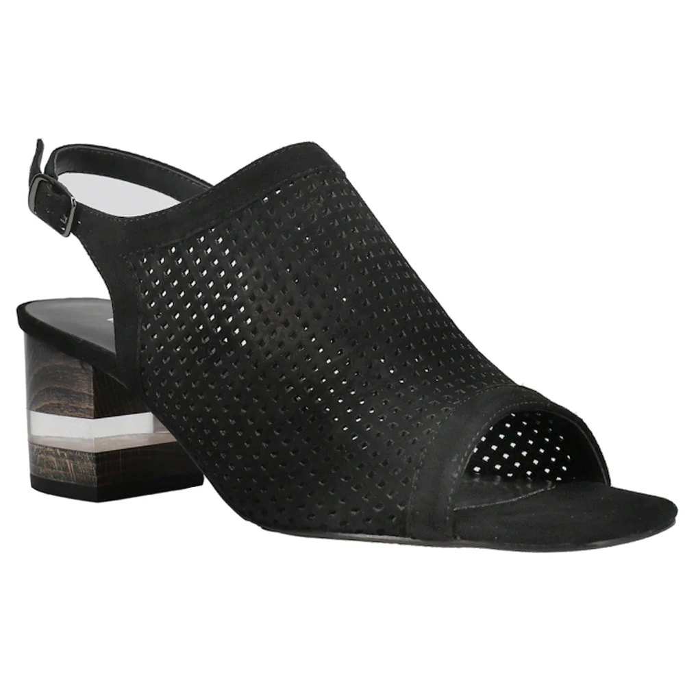 Elija Perforated Block Heel Sandals - Image 2