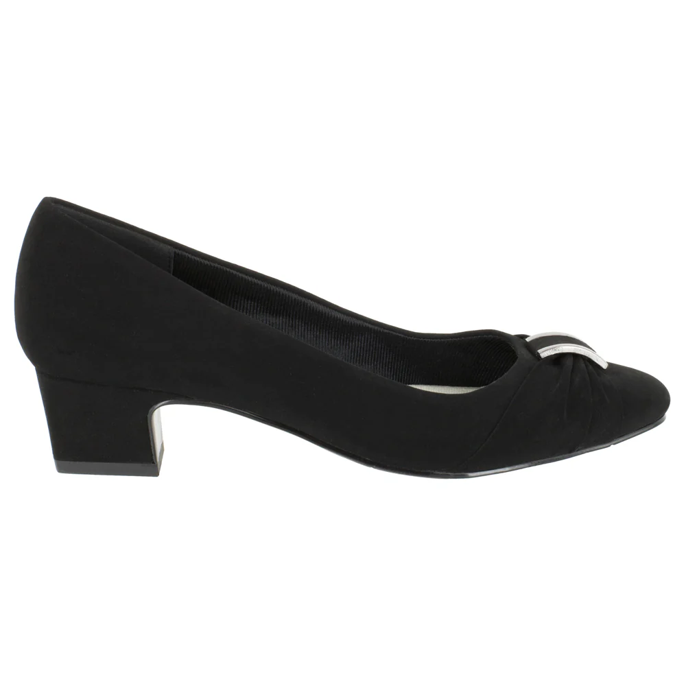 Eloise Rhinestone Round Toe Block Heel Pumps