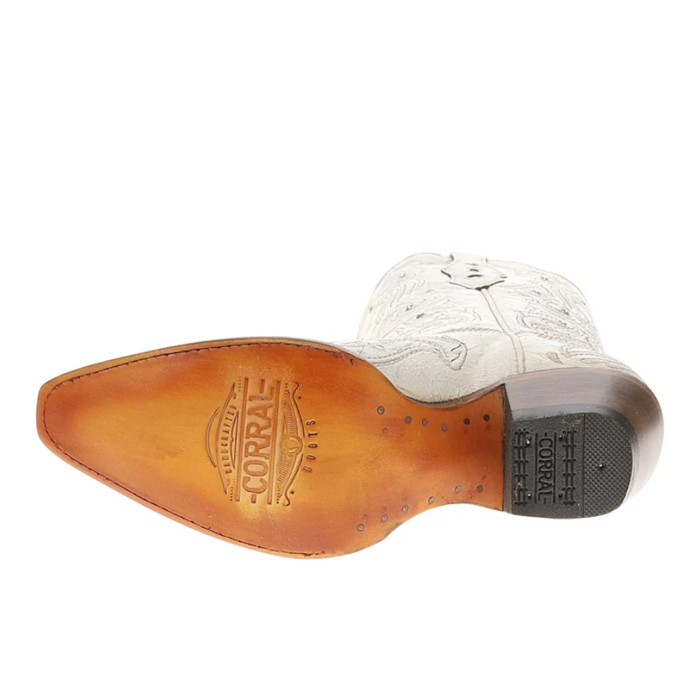 Embroidered And Crystals Bone Snip Toe Pull On Cowboy Boots - Image 5