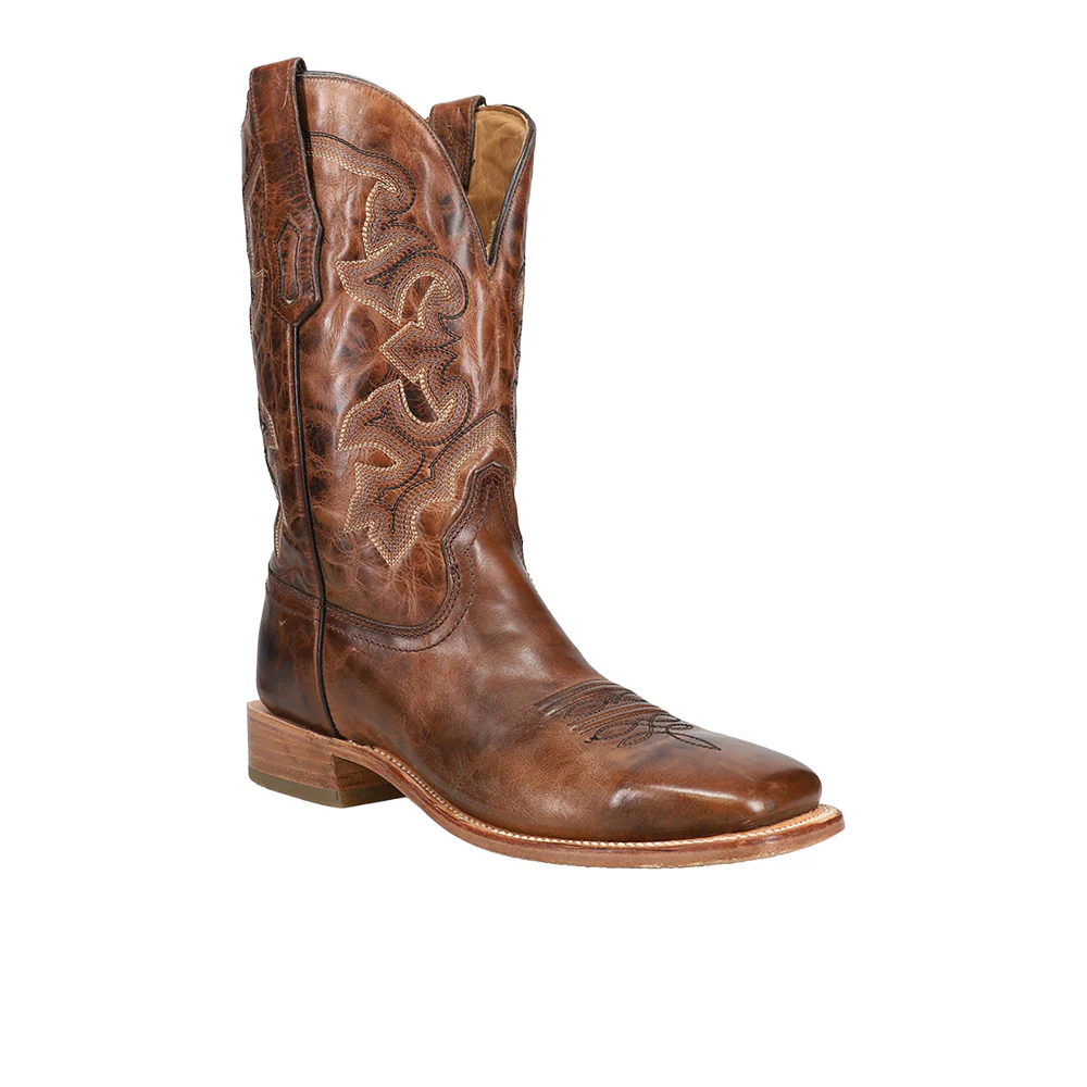 Embroidered Wide Pull On Square Toe Cowboy Boots - Image 2