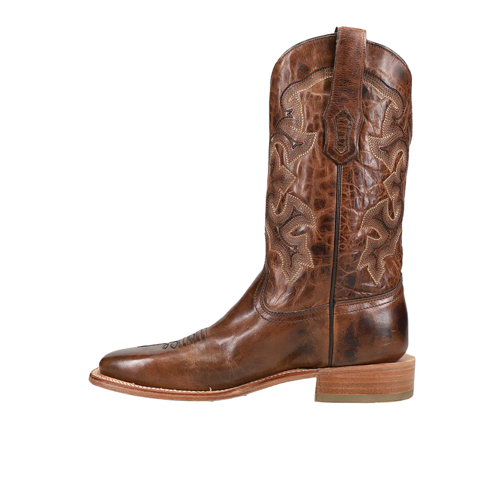 Embroidered Wide Pull On Square Toe Cowboy Boots - Image 3