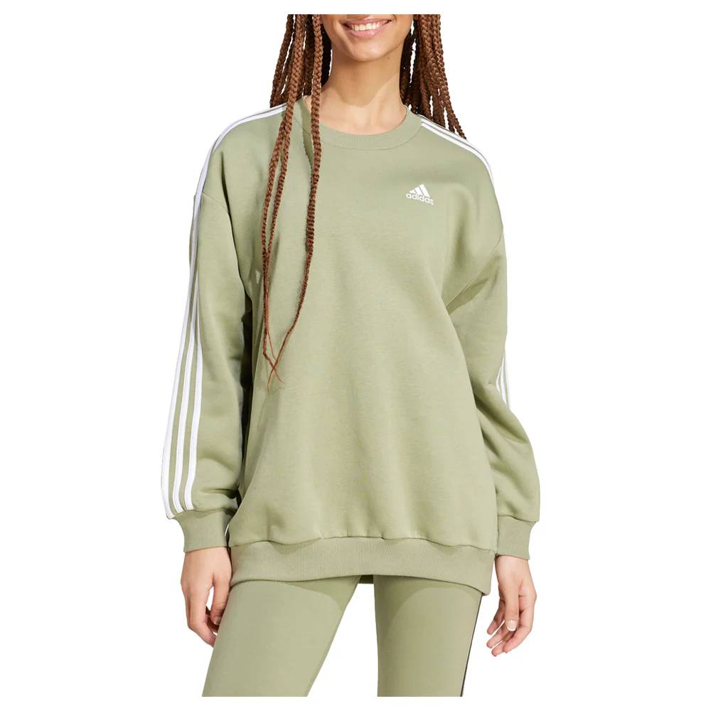 Essentials 3-Stripes Fleece Oversized Sweatshirt